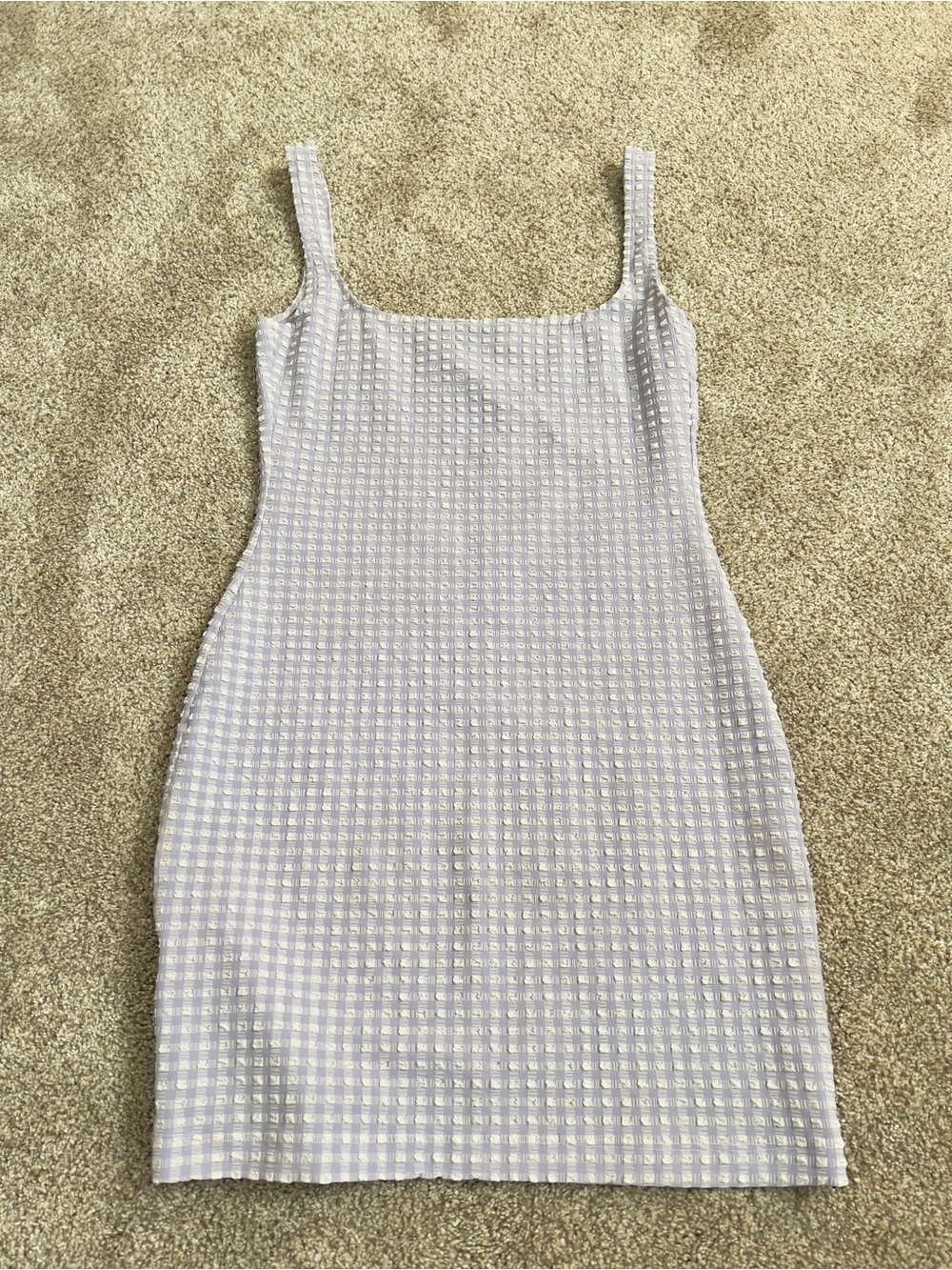 Maryam Nassir Zadeh Lilac Gingham Square-Neck mini Dress - Picture 6 of 6